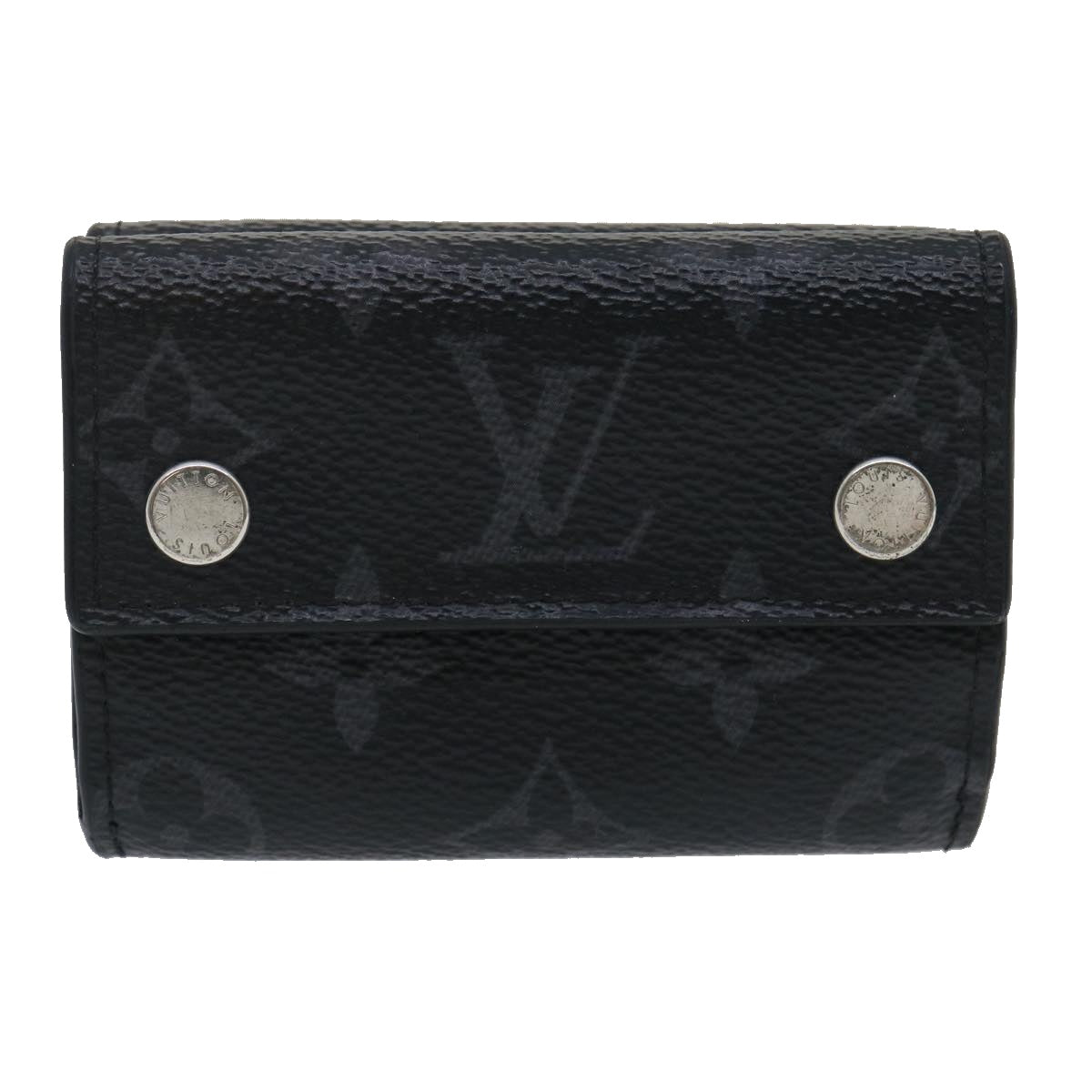 LOUIS VUITTON Monogram Eclipse Discovery compact wallet Wallet M67630 Auth tp320