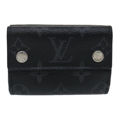 LOUIS VUITTON Monogram Eclipse Discovery compact wallet Wallet M67630 Auth tp320