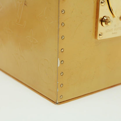 LOUIS VUITTON Monogram Vernis Bleecker Cosmetic Pouch Beige M91002 Auth tp501