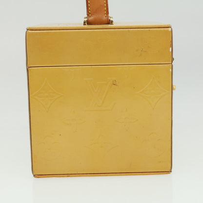 LOUIS VUITTON Monogram Vernis Bleecker Cosmetic Pouch Beige M91002 Auth tp501
