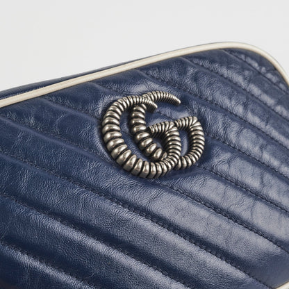 Gucci GG Marmont Calfskin Camera Bag Navy