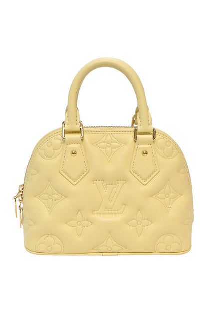 LOUIS VUITTON Banane' bubblegram Alma BB bag with detachable strap & gold metallic hardware