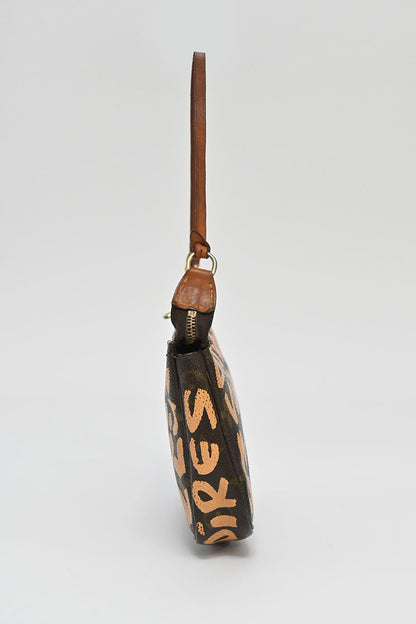 LOUIS VUITTON x Stephen Sprouse brown and orange graffiti monogram Pochette Accessoires