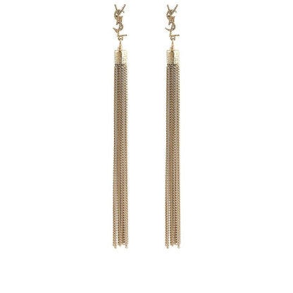 YSL Monogram Chain Drop Earrings