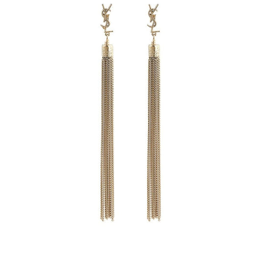 YSL Monogram Chain Drop Earrings