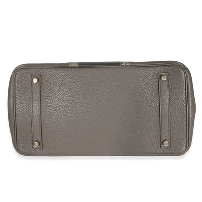 Hermes Birkin 35 Étain Clemence Graphite Gris Fonce Lizard Club